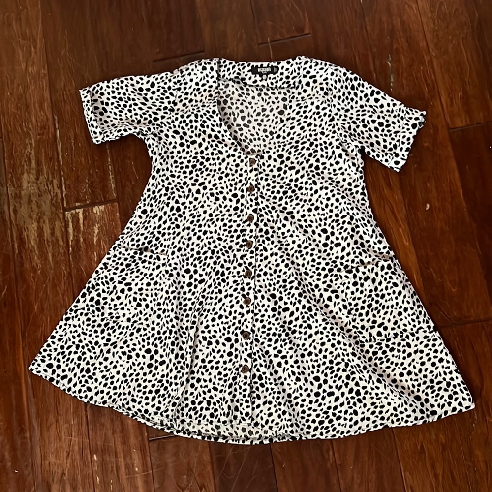 Patterned Black & White Dress
